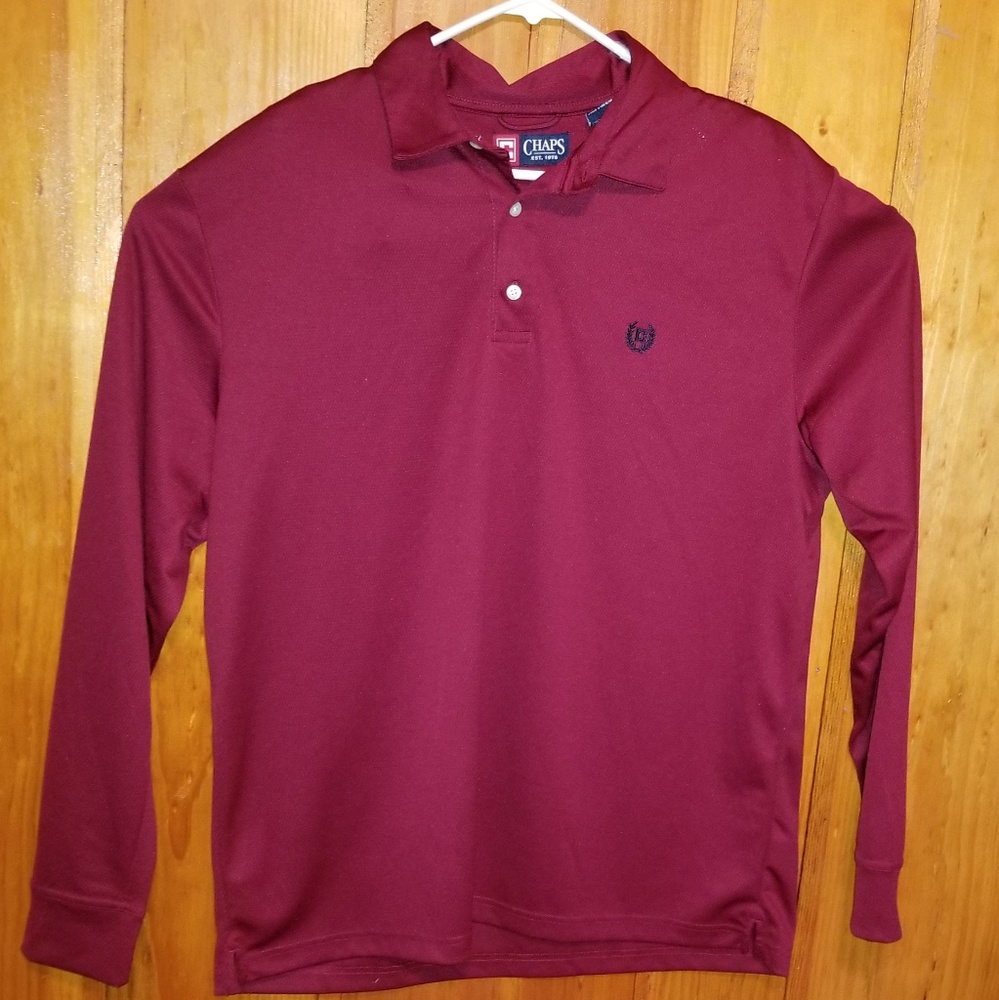 Chaps Polo Shirt  Long Sleeve Button XL